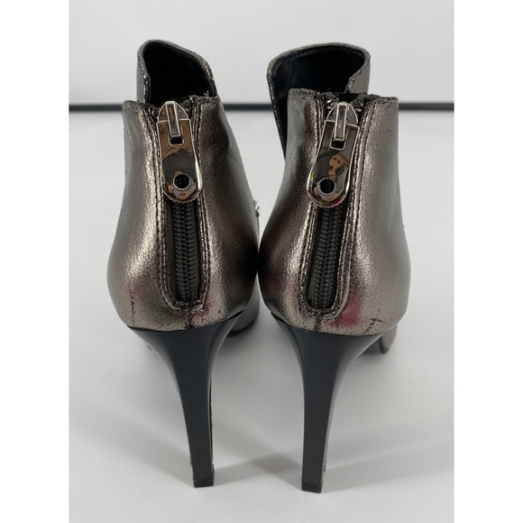 Zara Trafaluc Metallic Gray Thin Heel Ankle Boots - Picture 5 of 7